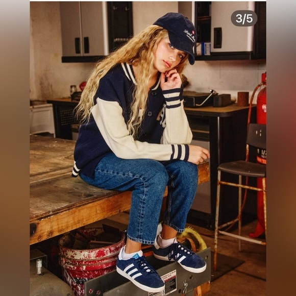 NWT Dress Forum Back to Basics Knitted Varsity Bomber Jacket - Picture 7 of 10